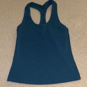 LULULEMON BLUE COOL RACERBACK TANK SIZE 4 SHORT VERSION